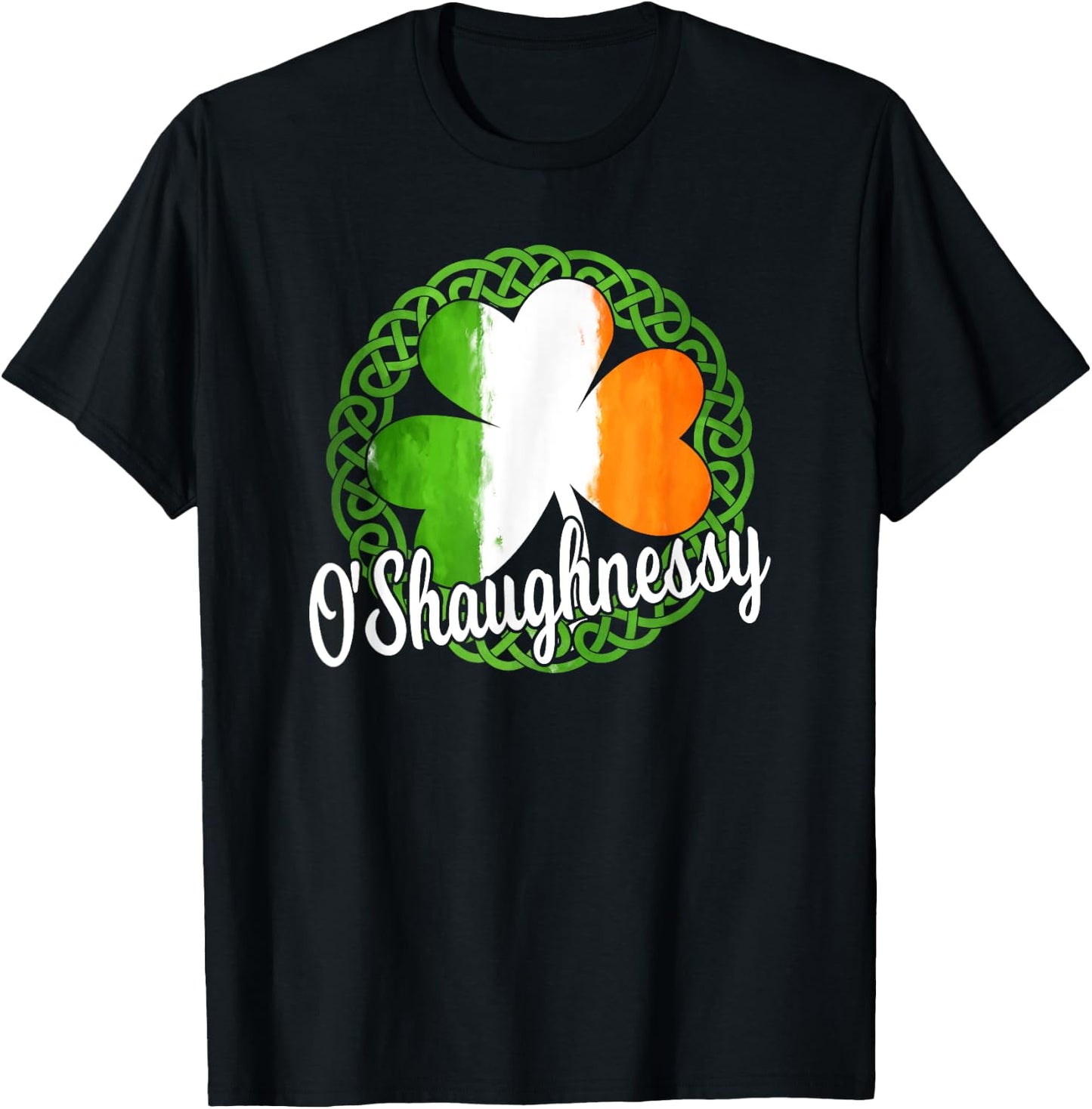 Celtic Theme - O'Shaughnessy Irish Family Name T-Shirt - T-Shirt | Black