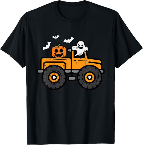 Kids Monster Truck Ghost Pumpkin Halloween Costume Toddler Boys