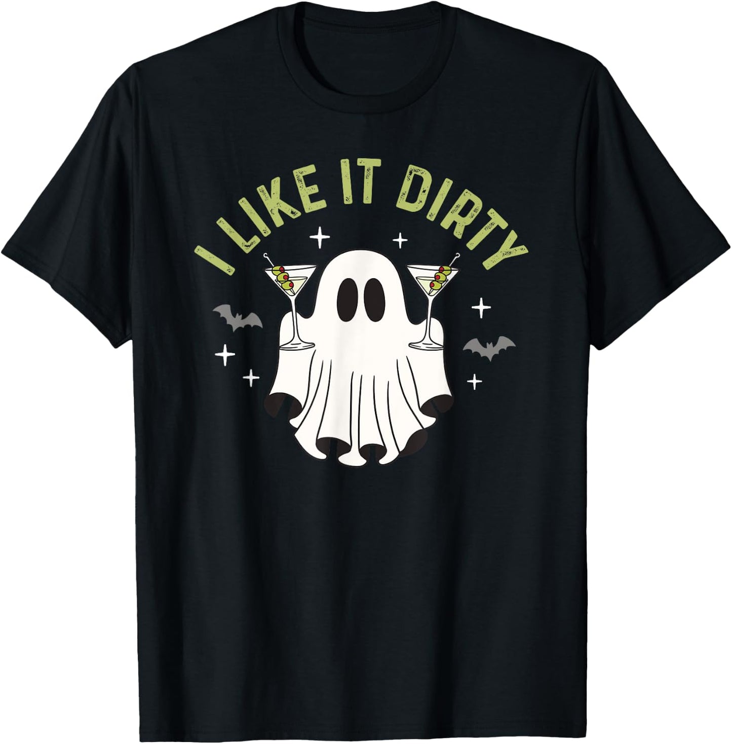 I Like It Dirty Halloween Dirty Martini Ghost T-Shirt - T-Shirt | Black