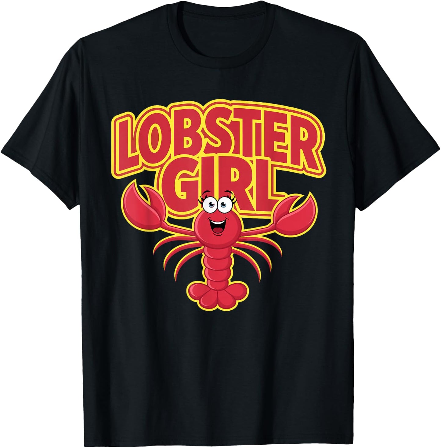Lobster Girl | Lobsters Apparel | Girls Lobster T-Shirt - T-Shirt | Black
