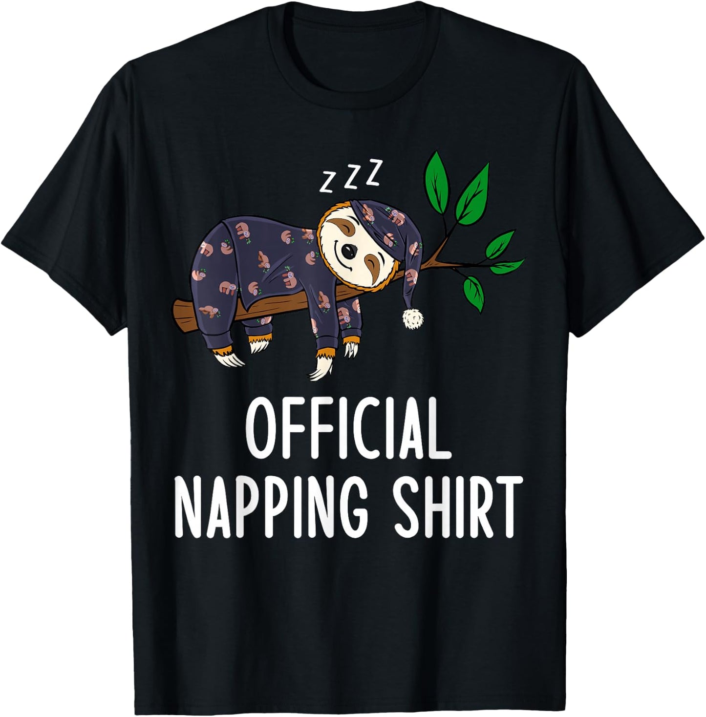 Sleeping Sloth Pyjamas Sloth Official Napping T-Shirt - T-Shirt | Black
