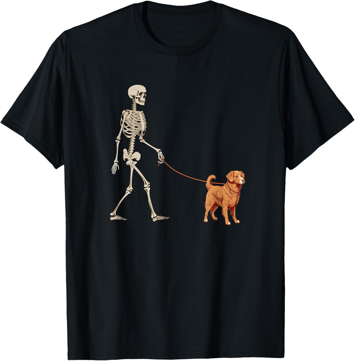 Funny Nova Scotia Duck Tolling Retriever Great Skeleton Dog T-Shirt - T-Shirt | Black
