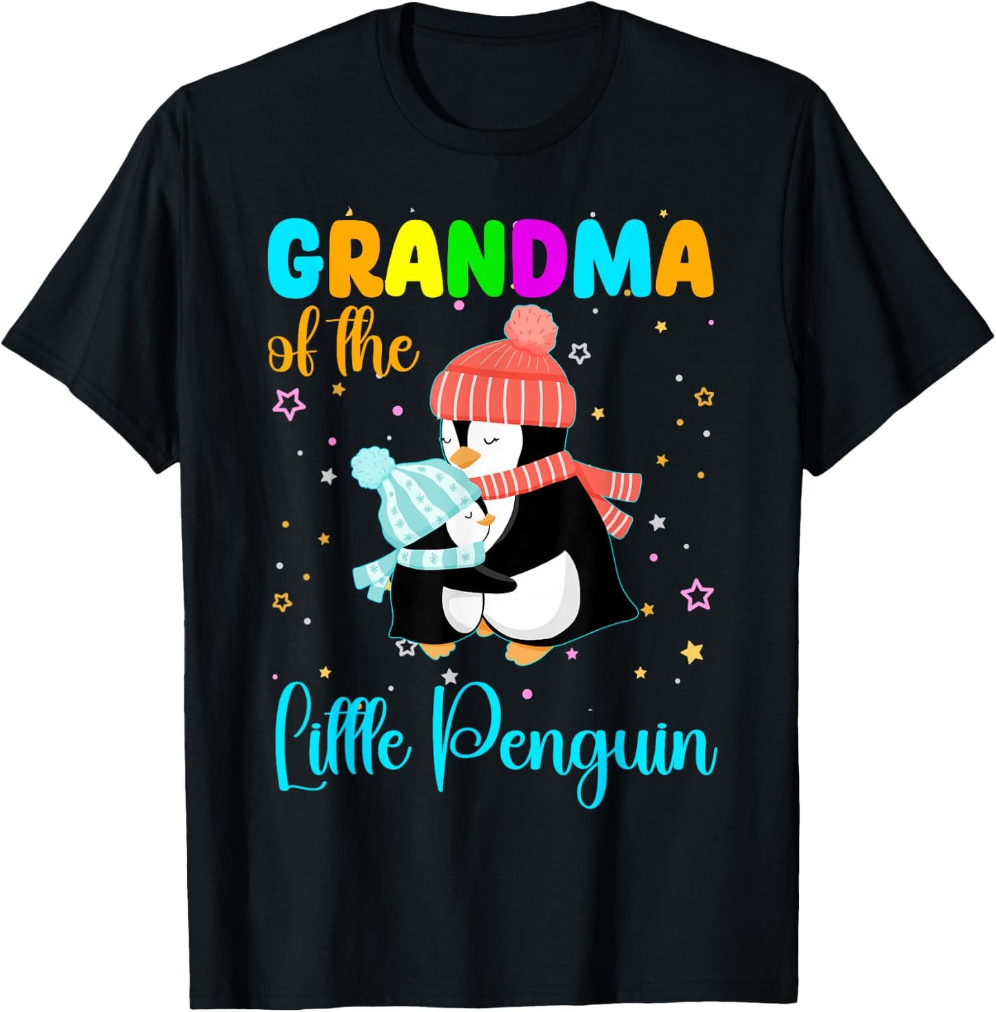 Grandma Of Little Penguin Birthday Family Matching T-Shirt - T-Shirt | Black
