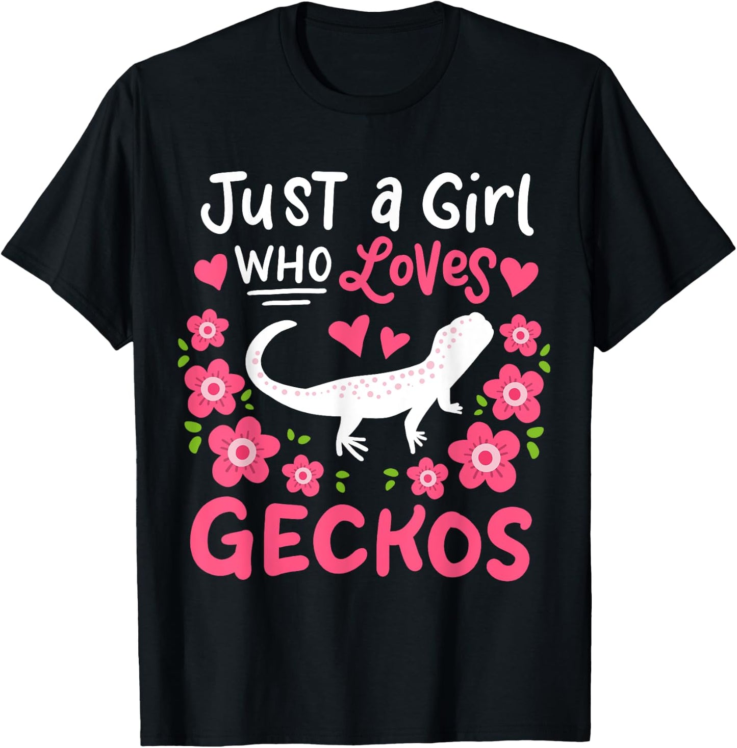 Leopard Gecko Just A Girl Who Loves Geckos Gift T-Shirt - T-Shirt | Black