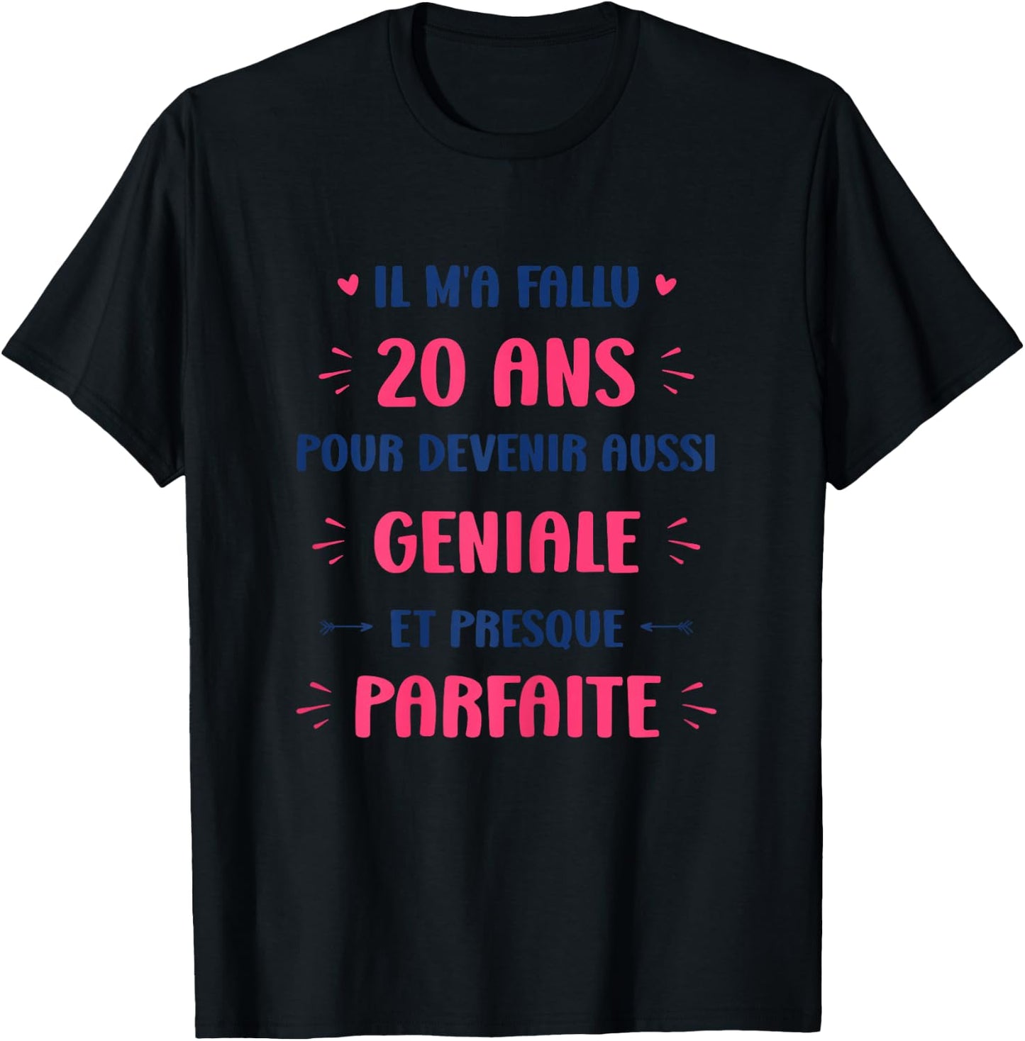Funny Awesome 20 Years Woman Birthday 20 Years , white, Female X-Small T-Shirt - T-Shirt | Black