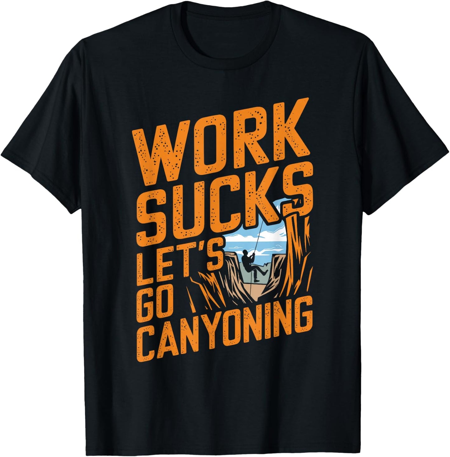Canyoning Climbing Torrent - Downhill Canyoning , Black, S T-Shirt - T-Shirt | Black