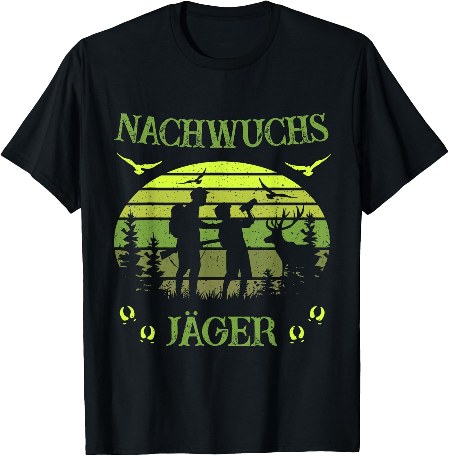 Children's with German Text "Jäger - Papa und Son" [German Language], black T-Shirt - T-Shirt | Black