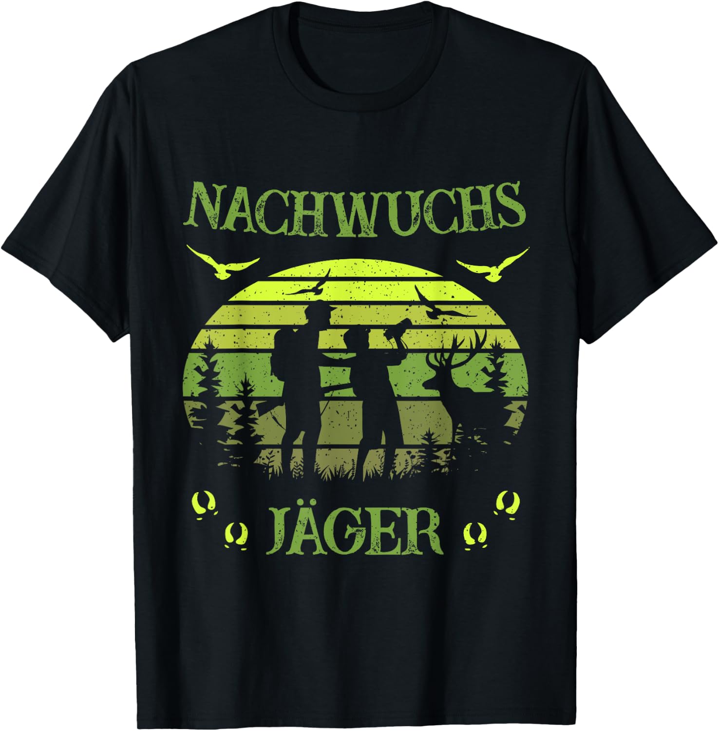 Children's with German Text "Jäger - Papa und Son" [German Language], black T-Shirt - T-Shirt | Black