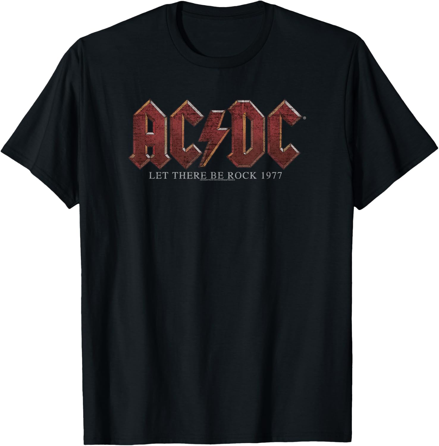 AC/DC Let There Be Rock 1977 Title Text T-Shirt - T-Shirt | Black