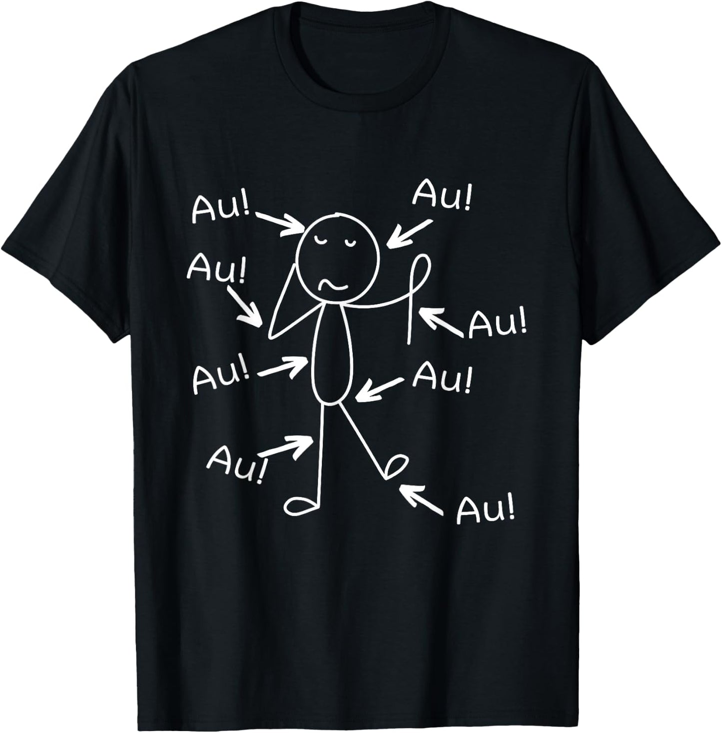 Funny Old Man Old Woman Aua Au Birthday , black T-Shirt - T-Shirt | Black