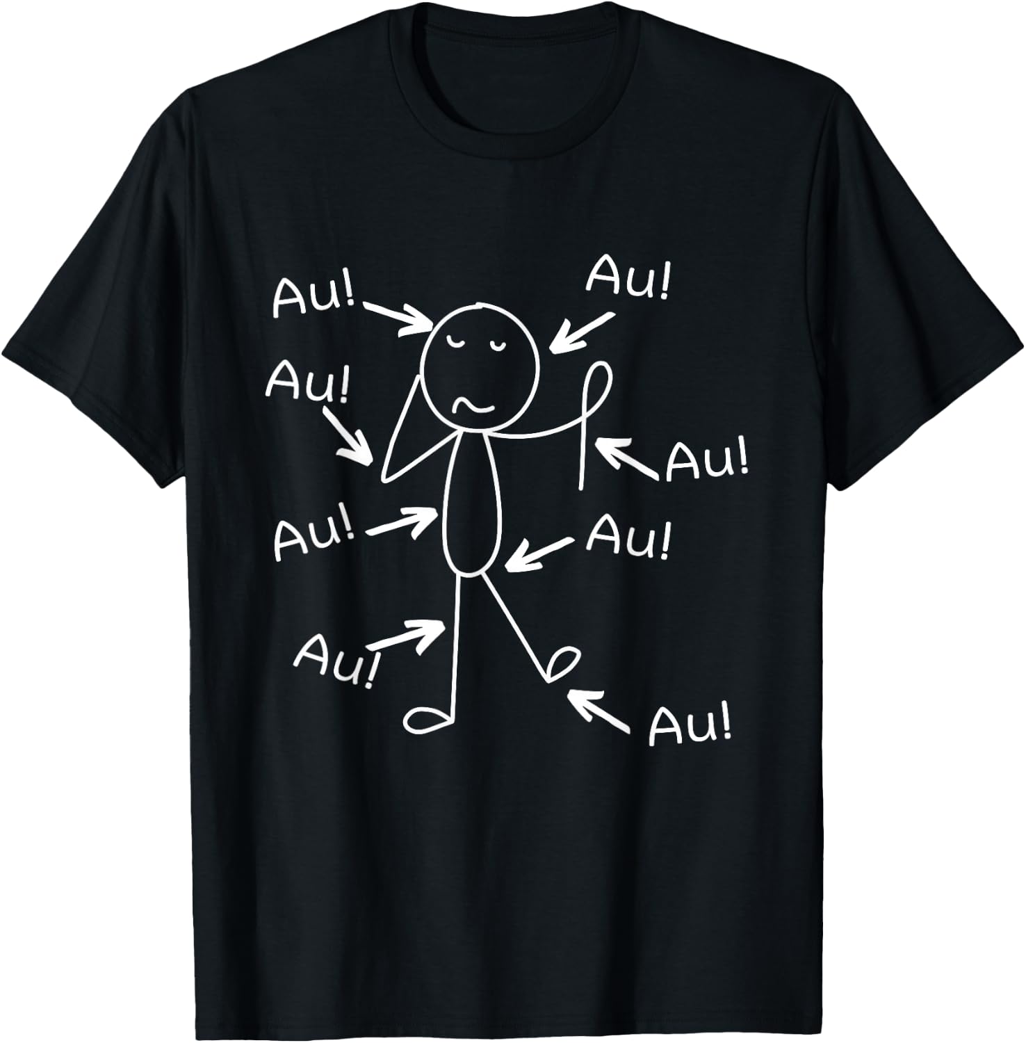 Funny Old Man Old Woman Aua Au Birthday , black T-Shirt - T-Shirt | Black