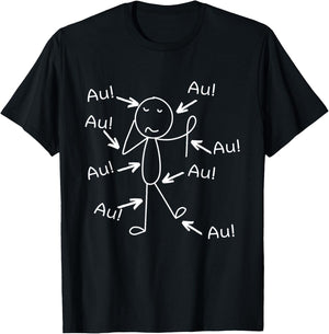 Funny Old Man Old Woman Aua Au Birthday , black T-Shirt - T-Shirt | Black