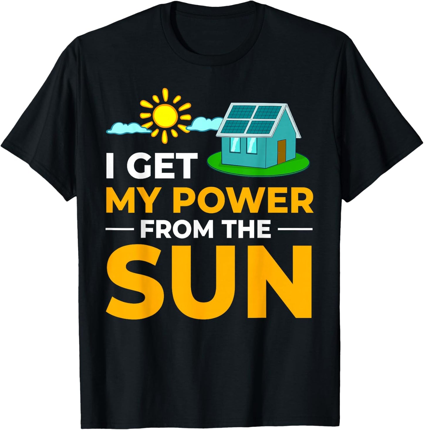 Solar Energy Power System Solar Panel Home T-Shirt - T-Shirt | Black