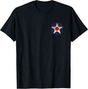 Army Air Corps Round US Air Force Insignnie T-Shirt - T-Shirt | Black