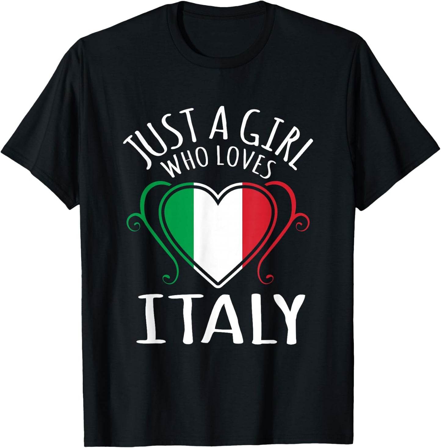 Just A Girl Who Loves Italy T-Shirt - T-Shirt | Black