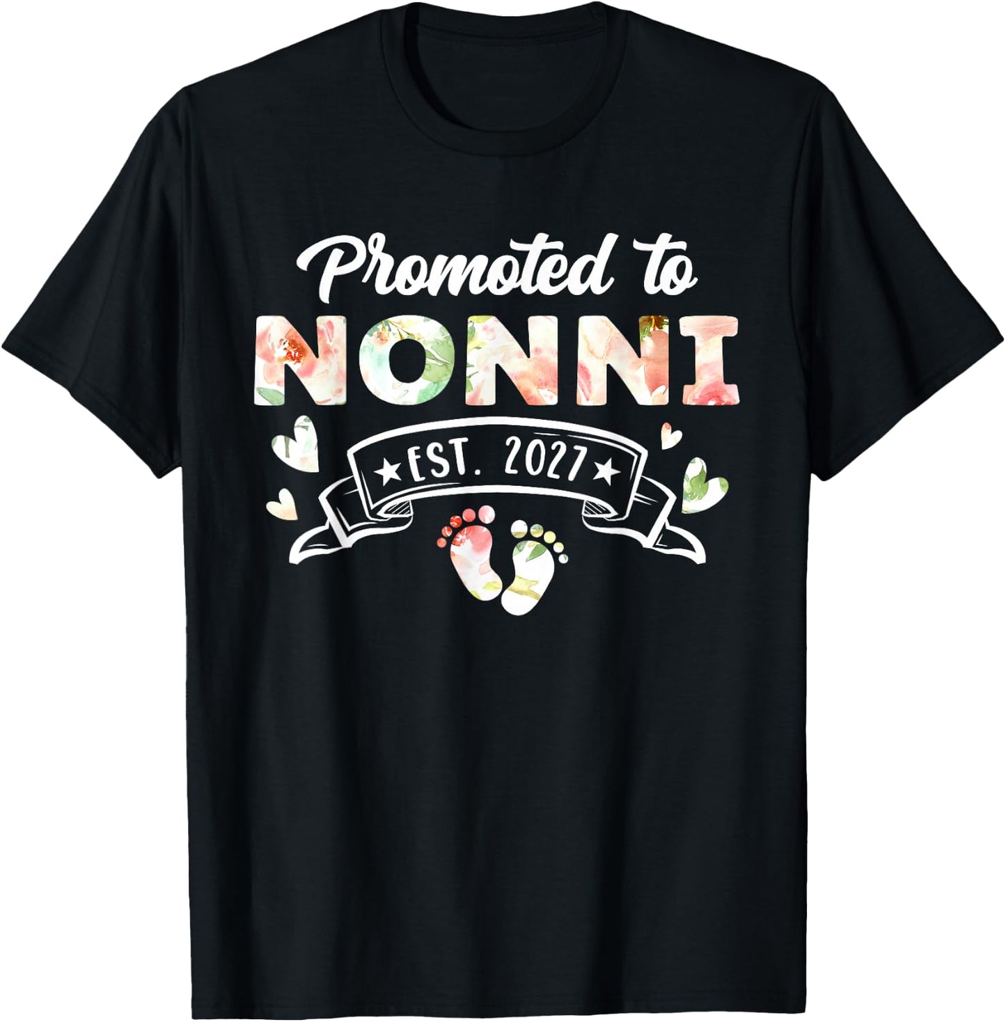 Promoted to Nonni Est 2027 T-Shirt - T-Shirt | Black