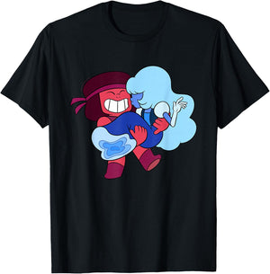 Steven Universe Sweet on Ruby and Sapphire T-Shirt - T-Shirt | Black