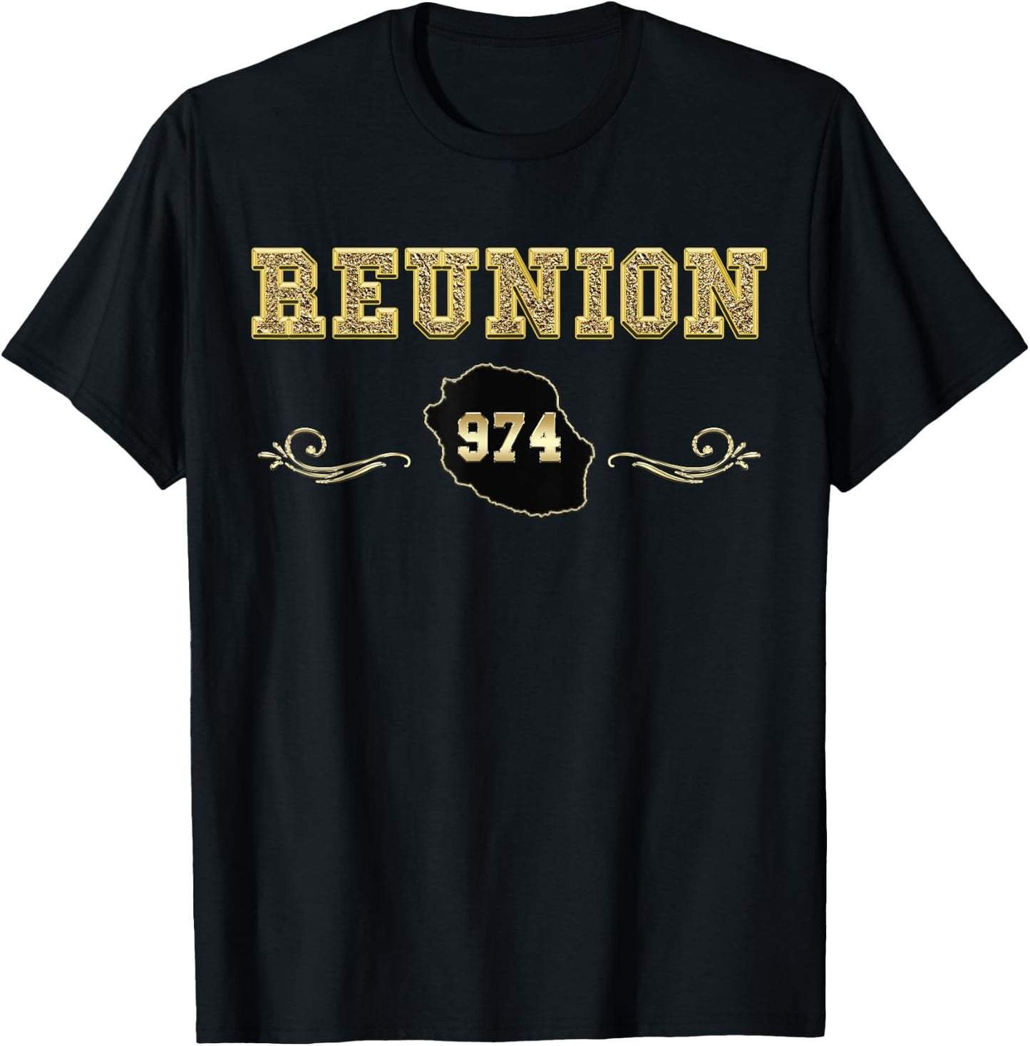Reunion Island 974 Prestigious Man Woman And Child T-Shirt - T-Shirt | Black