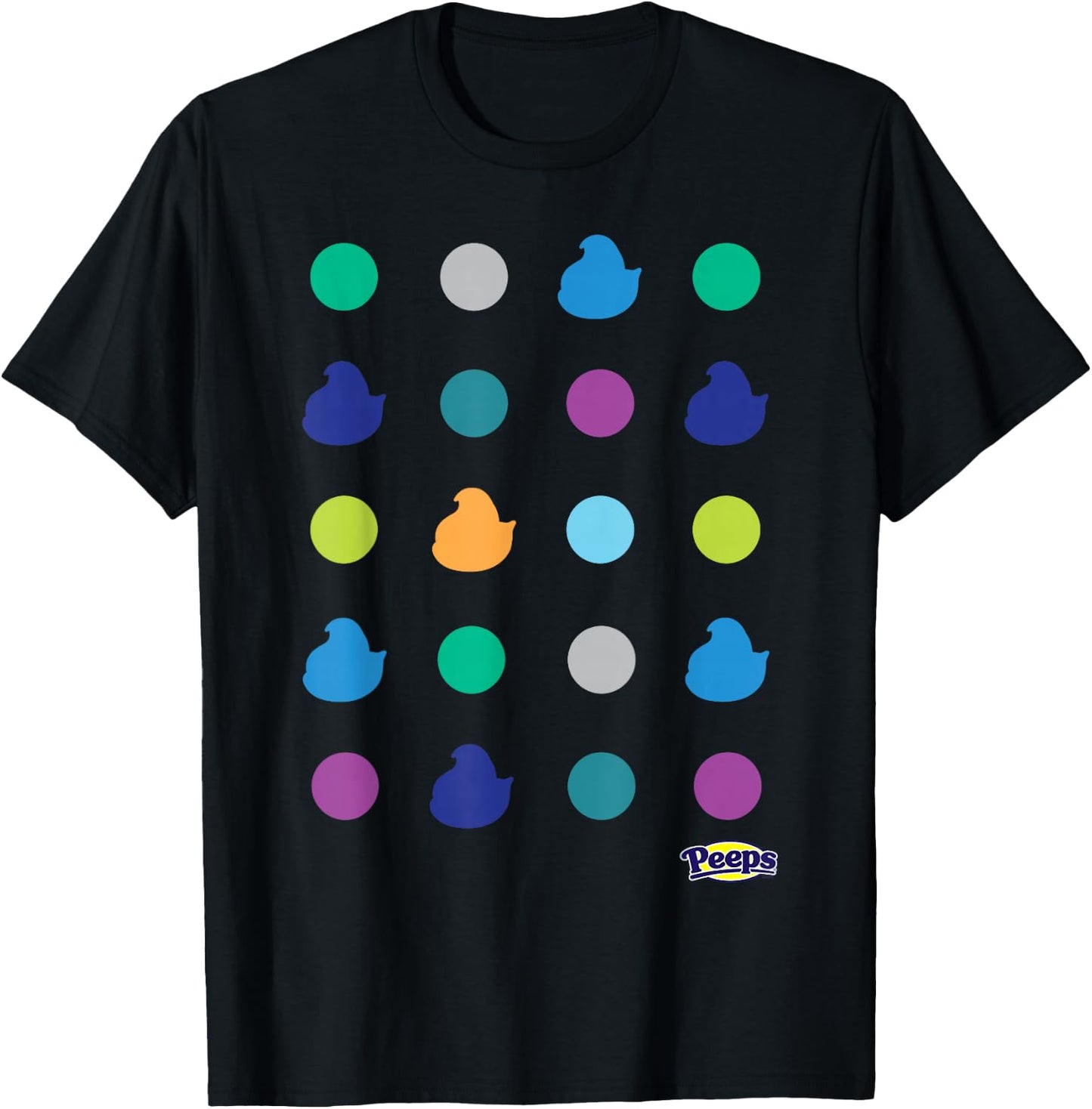 Peeps Easter Minimalist Chicks & Dots Pop Art T-Shirt - T-Shirt | Black