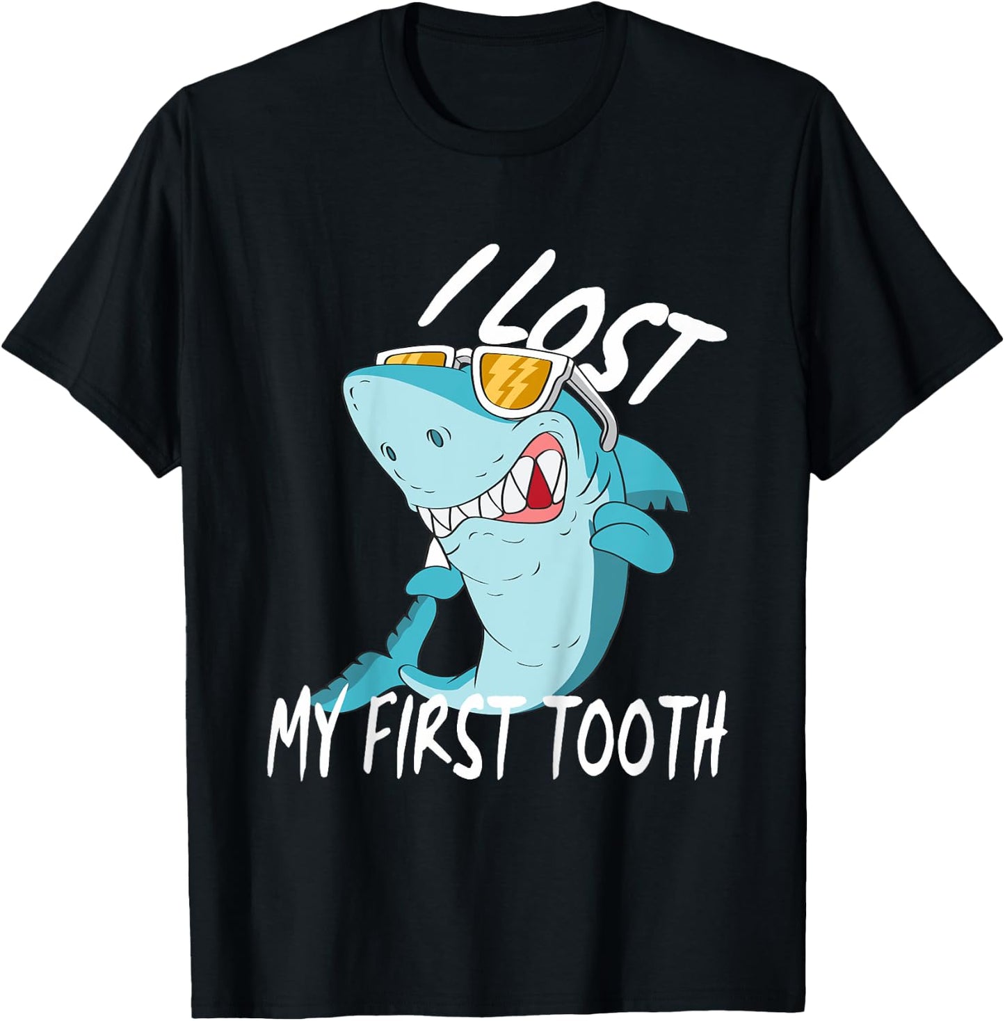 Funny Tooth Fairy Gifts - Cute Shark I Lost My First Tooth T-Shirt - T-Shirt | Black