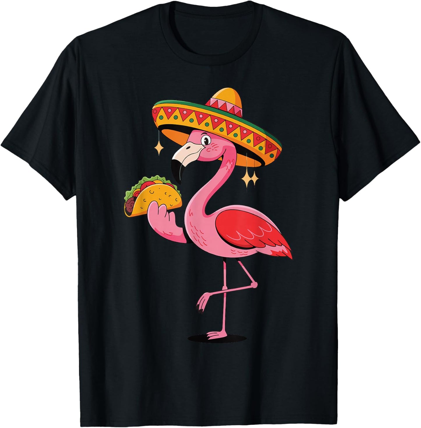 Flamingo Cinco De Mayo T-Shirt - T-Shirt | Black