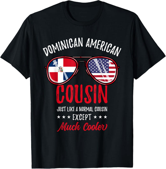Funny Dominican American Cousin Dominican Roots T-Shirt - T-Shirt | Black