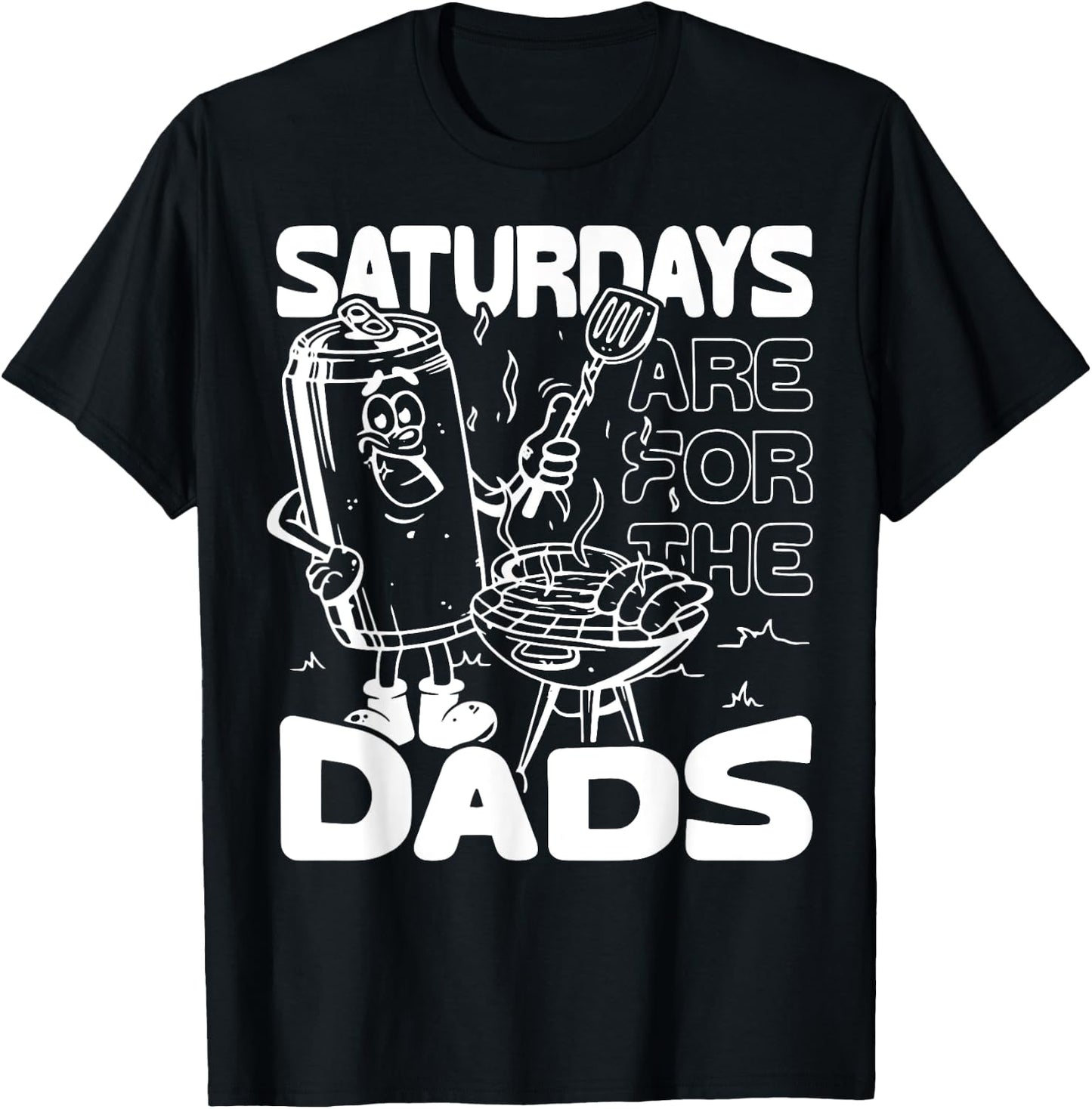 Bbq Grill Saturdays Are For The Dads T-Shirt - T-Shirt | Black