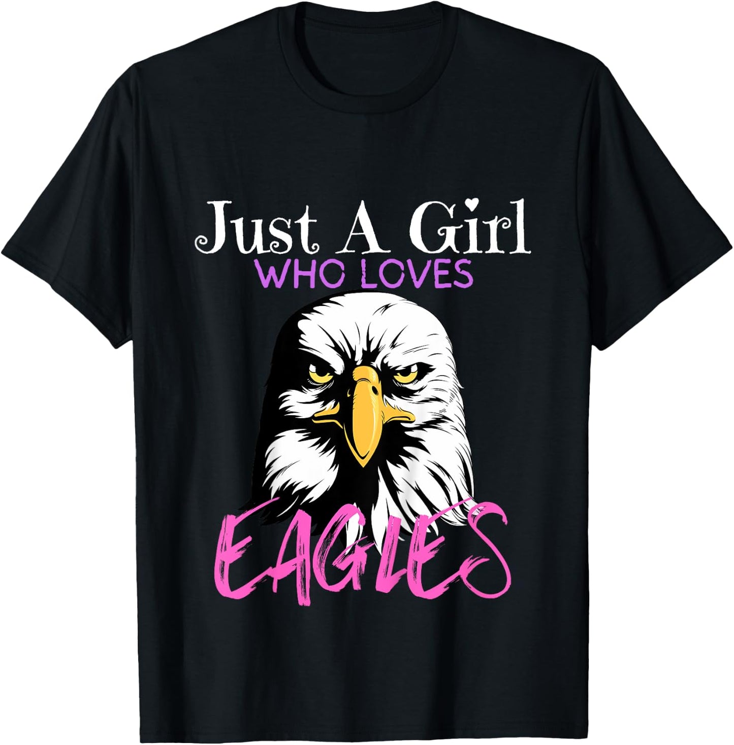 Kids Eagle Just A Girl Who Loves Eagles Funny Eagle Lovers Girls T-Shirt - T-Shirt | Black