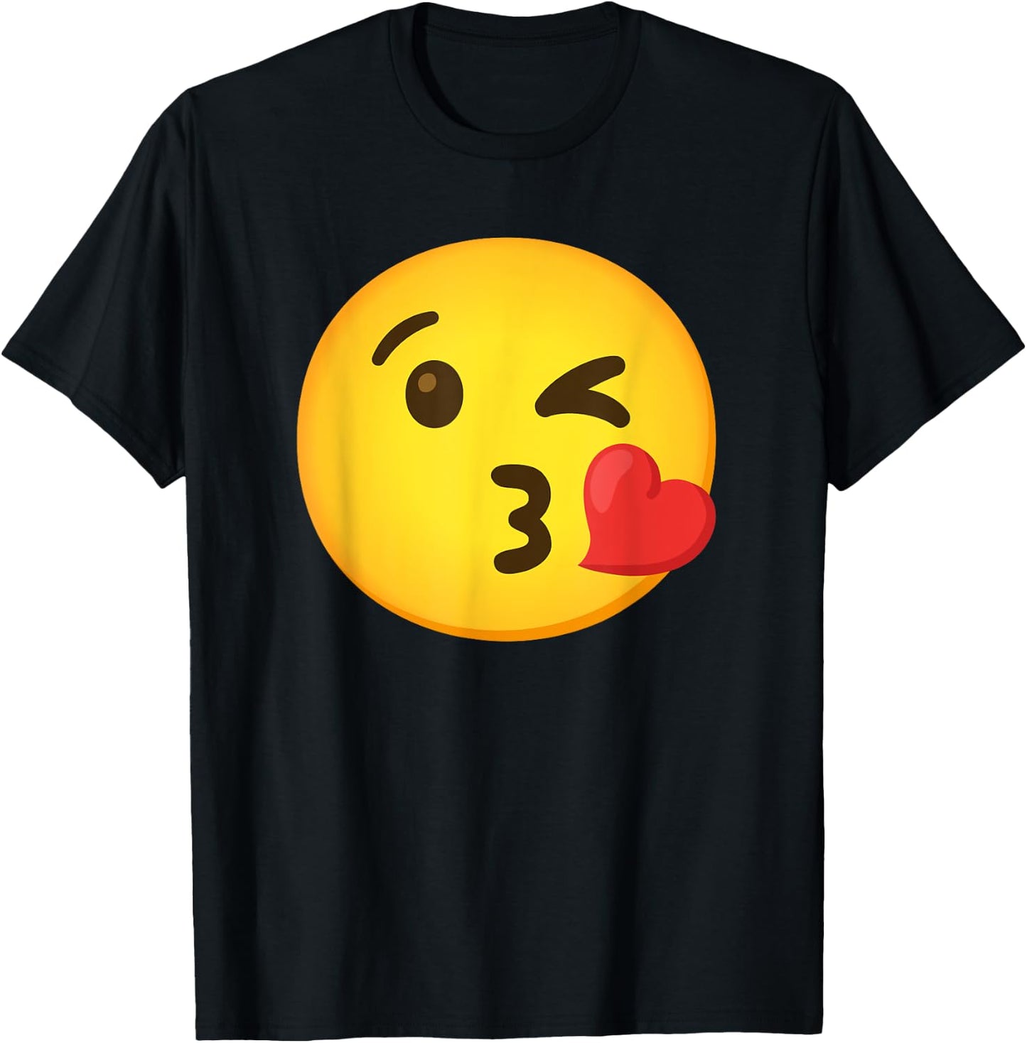 Emoticon Heart with a Kiss T-Shirt - T-Shirt | Black
