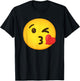 Emoticon Heart with a Kiss T-Shirt - T-Shirt | Black