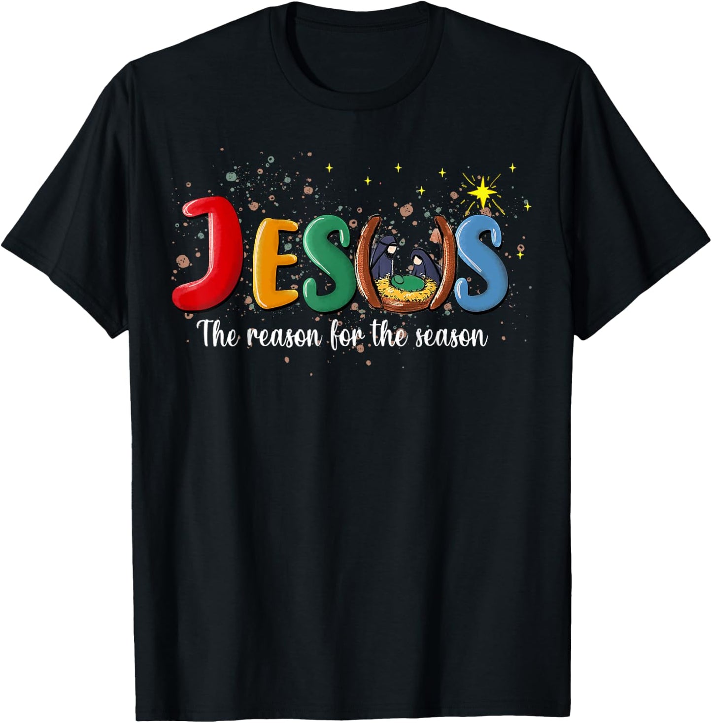Christian Jesus The Reason Christmas Holiday Season Xmas T-Shirt - T-Shirt | Black