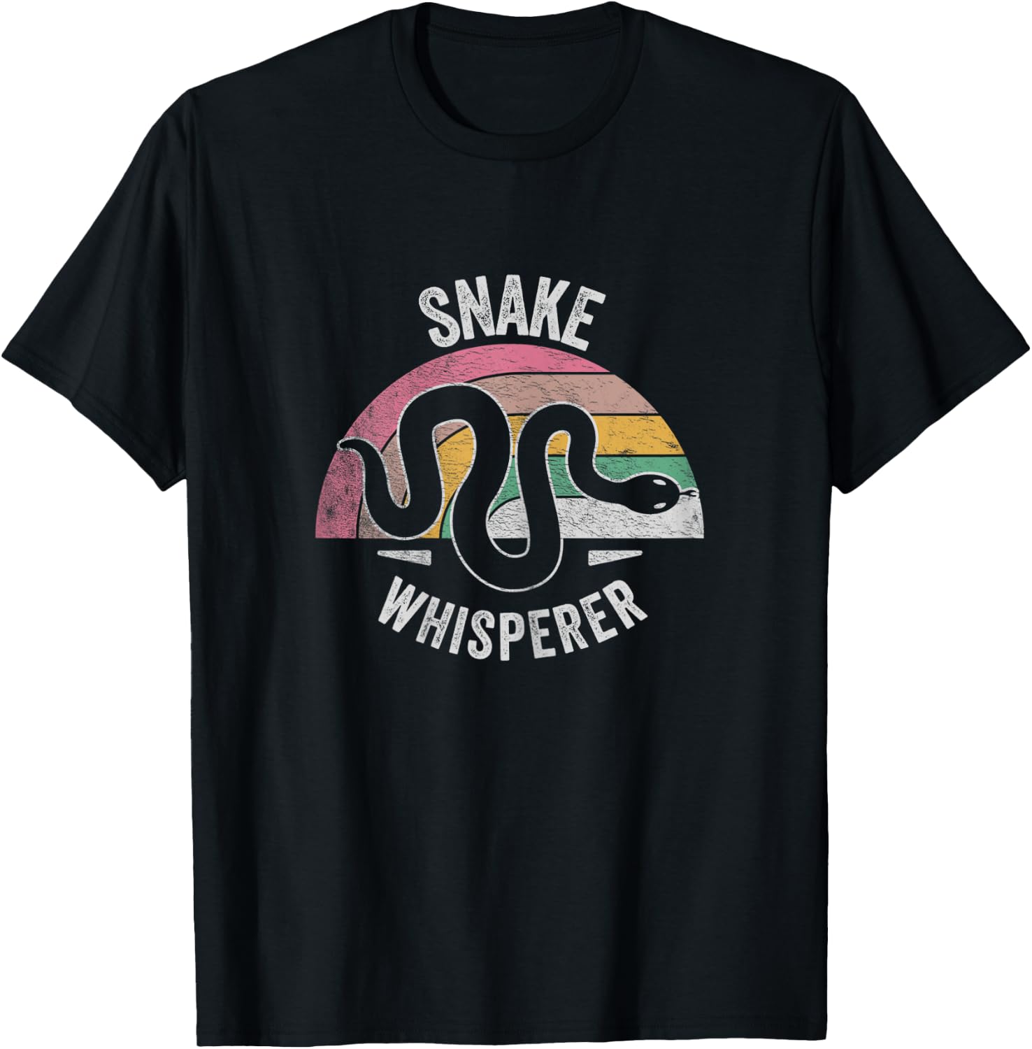 Retro Vintage Snake Whisperer Snake Lover Funny Snake T-Shirt - T-Shirt | Black