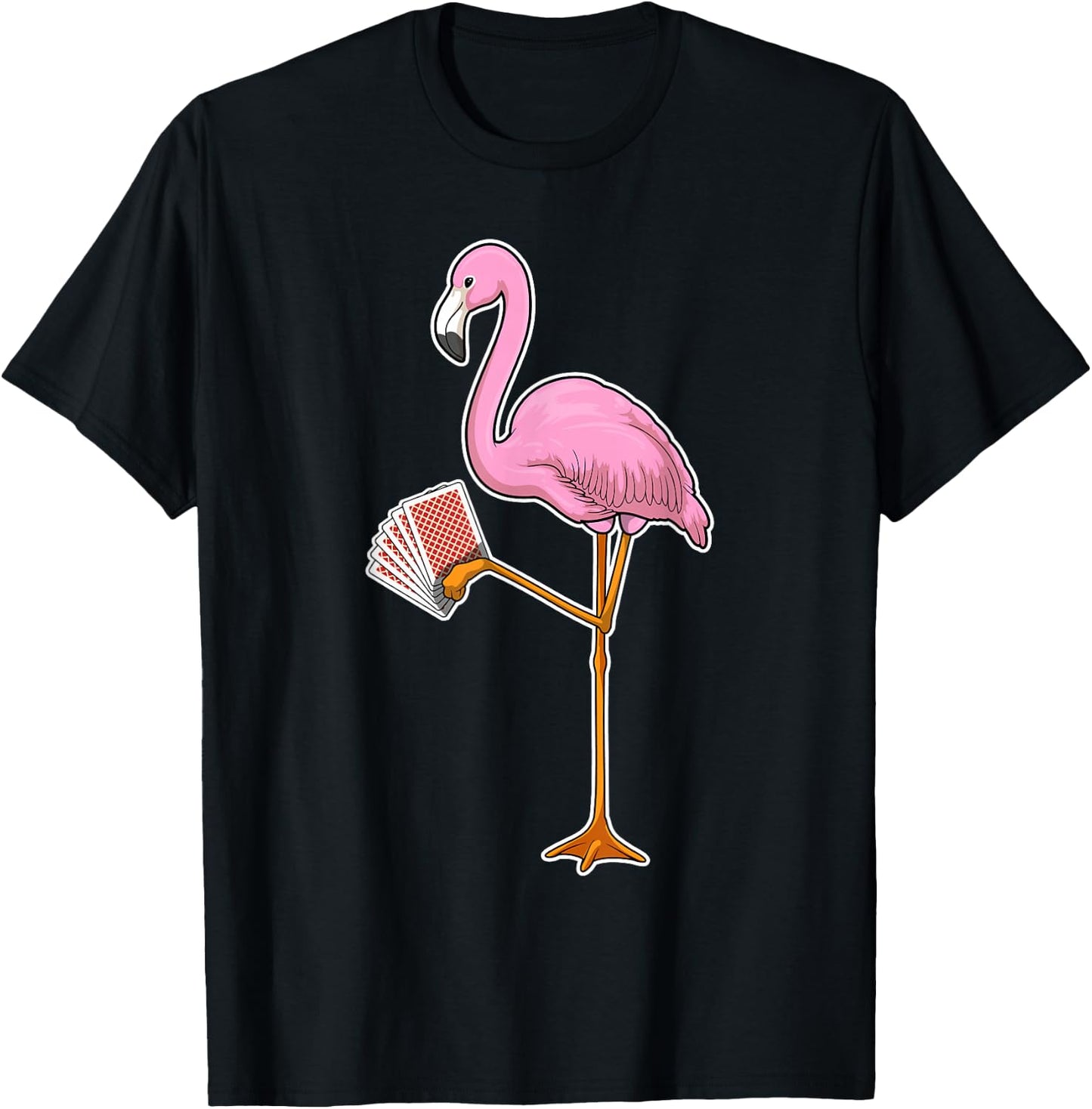 Flamingo Poker Poker cards Card game T-Shirt - T-Shirt | Black