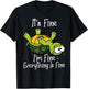 It's fine I'm fine everything is fine funny Cute Turtle T-Shirt - T-Shirt | Black