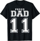 Custom Proud Volleyball Dad Number 11 Personalized T-Shirt - T-Shirt | Black