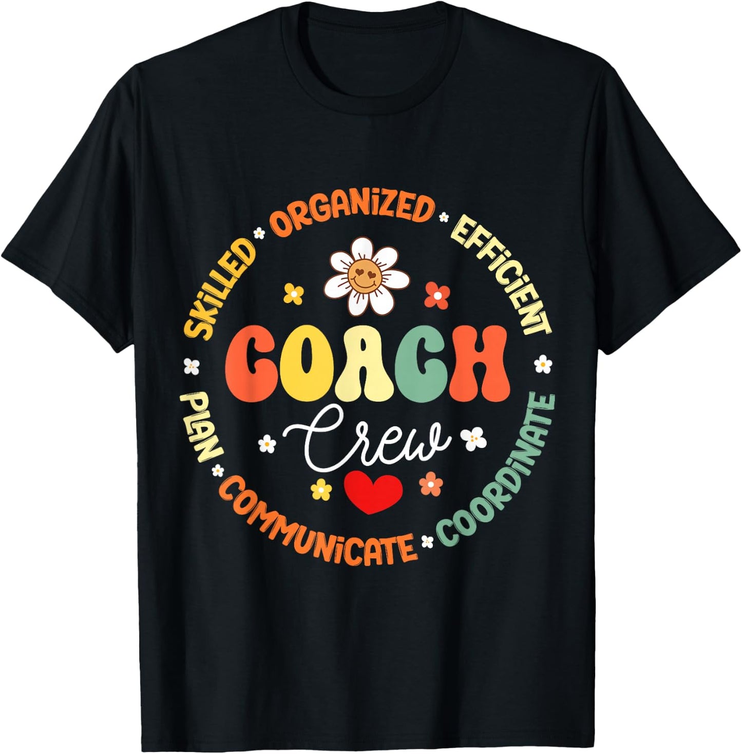 Groovy Instructional Coach Crew Back to School Group T-Shirt - T-Shirt | Black