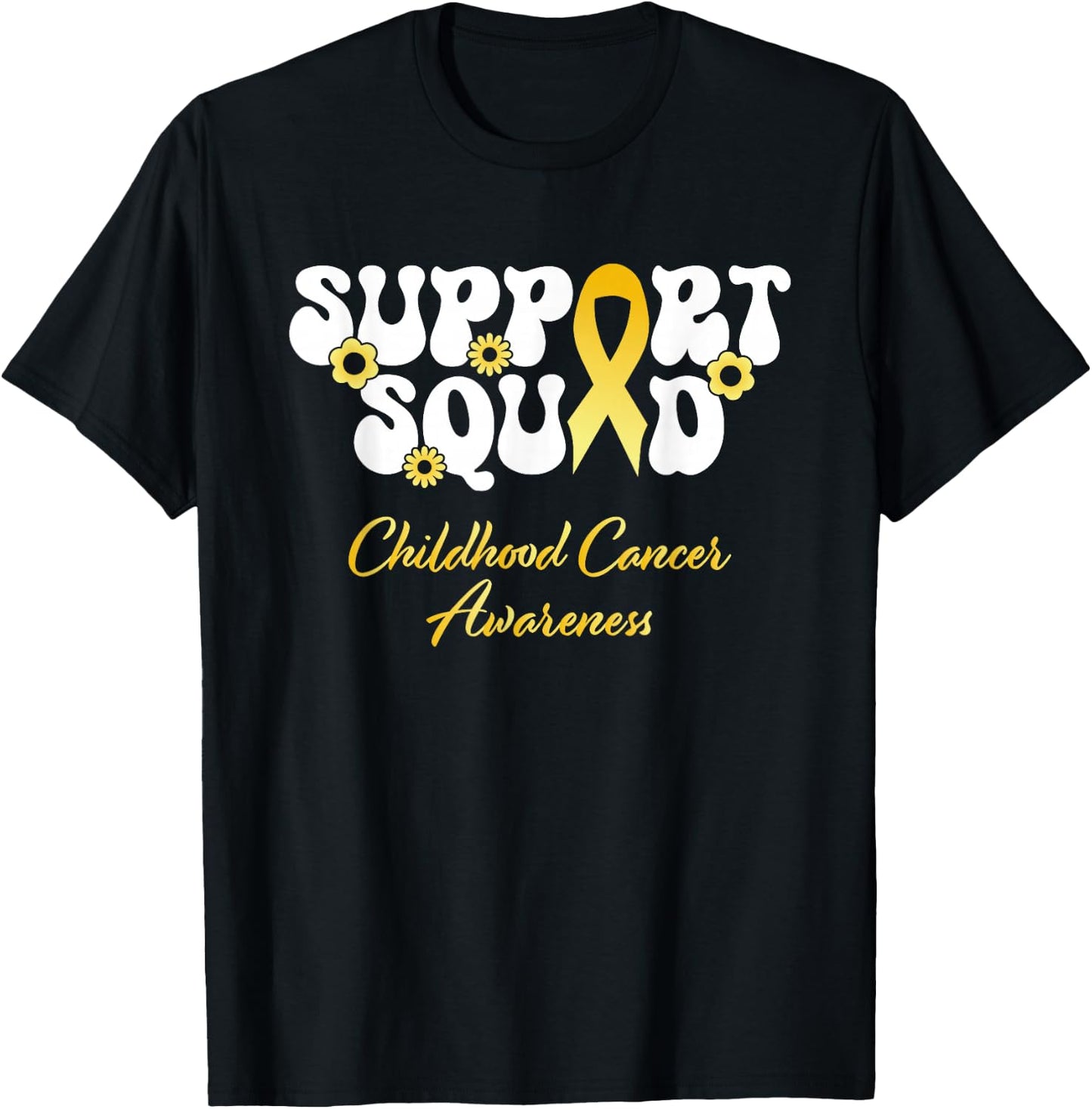 Childhood Cancer Support Squad Childhood Cancer Awareness T-Shirt - T-Shirt | Black