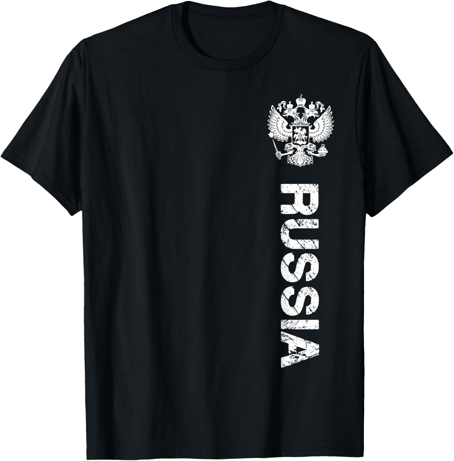 Russia Shirt Russia Flag Crest Men's & Women's Russia , black T-Shirt - T-Shirt | Black