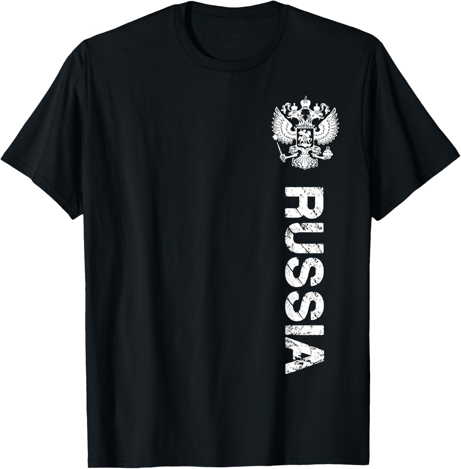 Russia Shirt Russia Flag Crest Men's & Women's Russia , black T-Shirt - T-Shirt | Black
