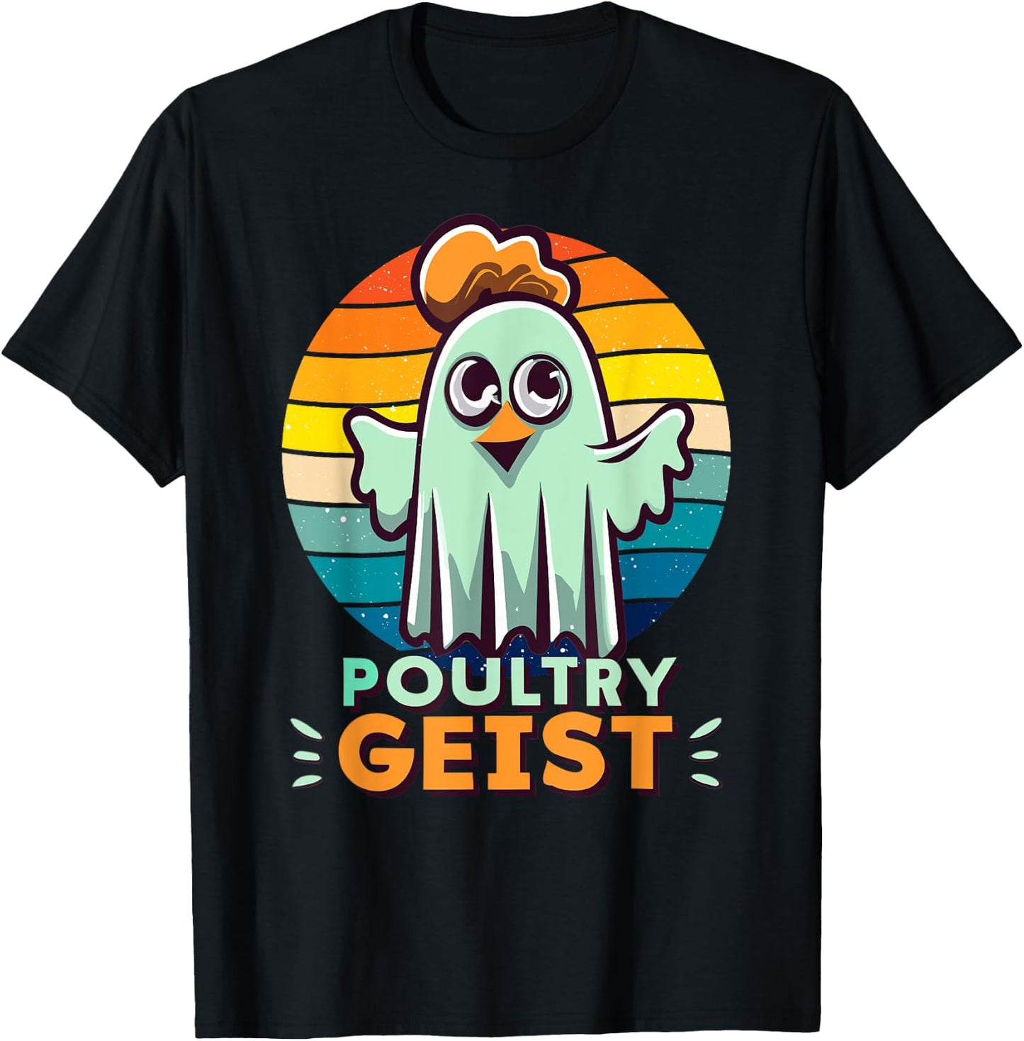 Funny Poultry Geist Chicken Ghost T-Shirt - T-Shirt | Black
