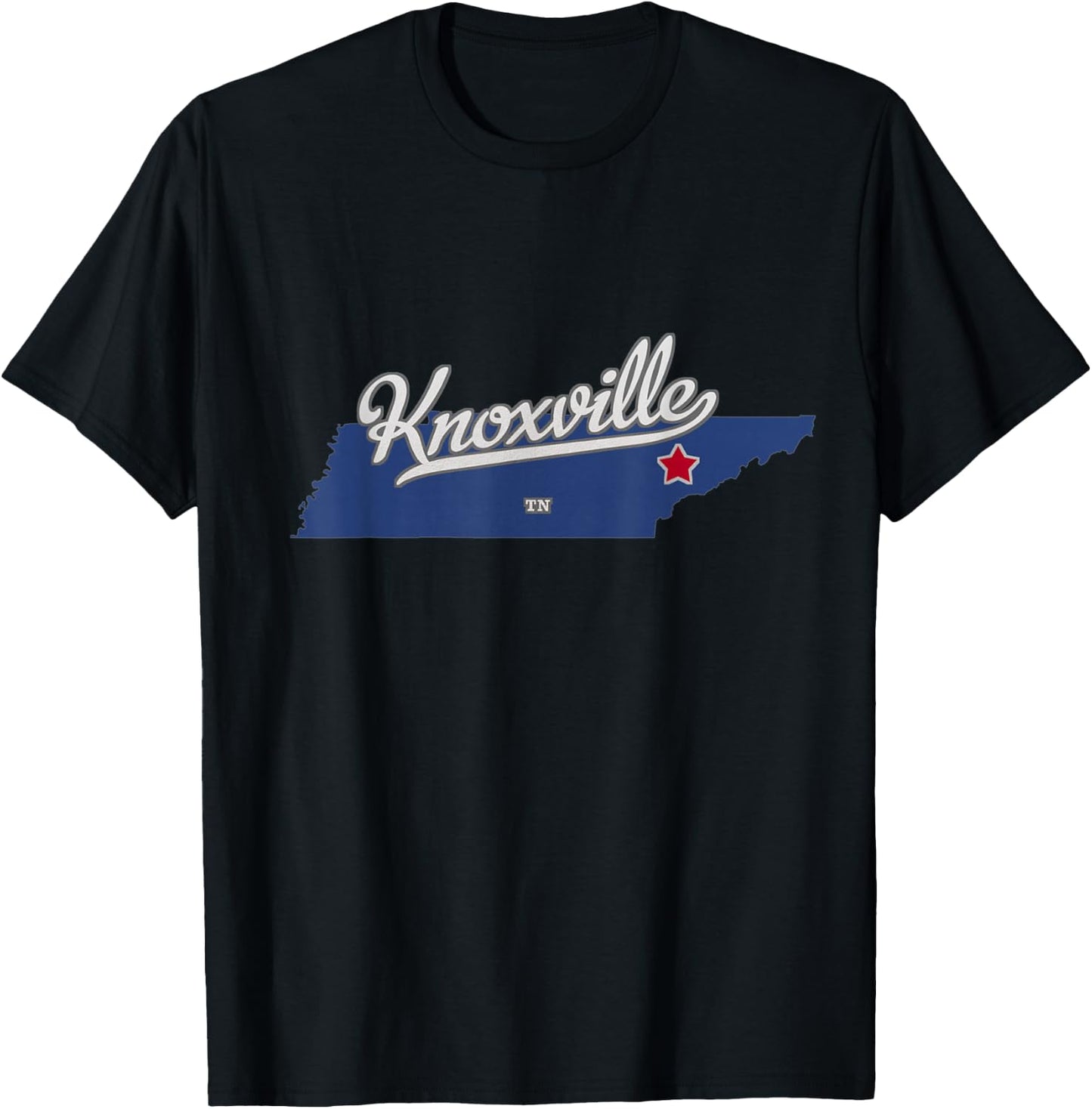 Knoxville Tennessee TN Map T-Shirt - T-Shirt | Black