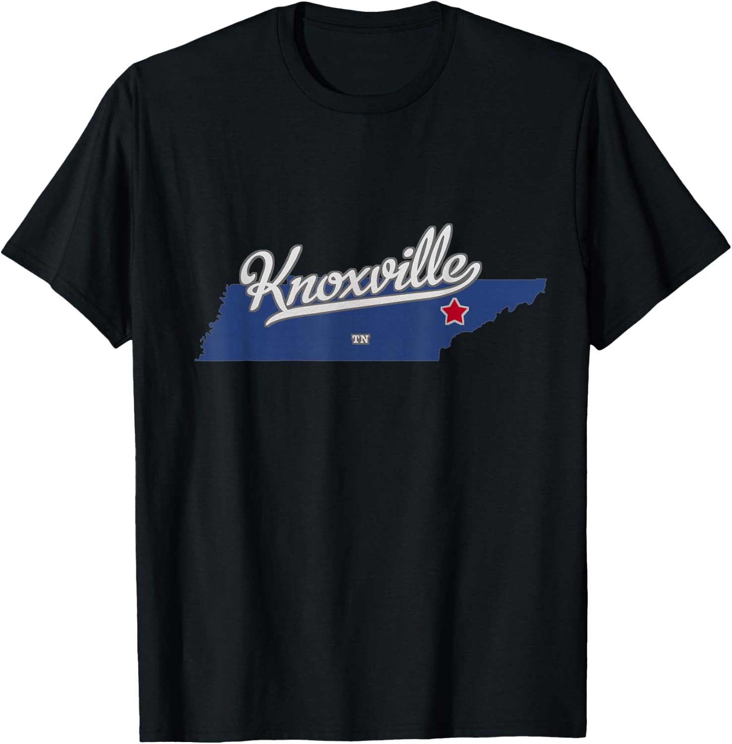 Knoxville Tennessee TN Map T-Shirt - T-Shirt | Black