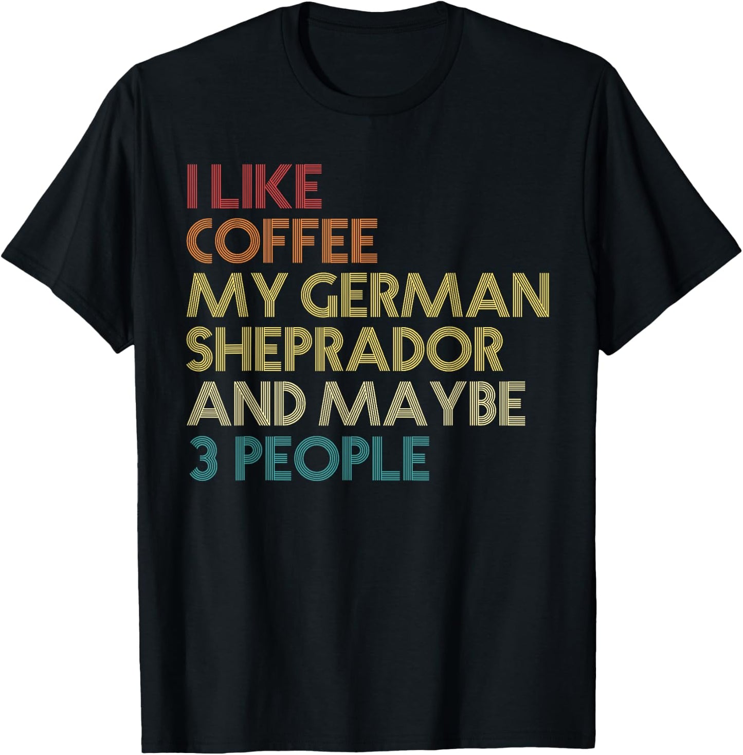 German Sheprador Dog Owner Coffee Lovers Vintage Retro T-Shirt - T-Shirt | Black