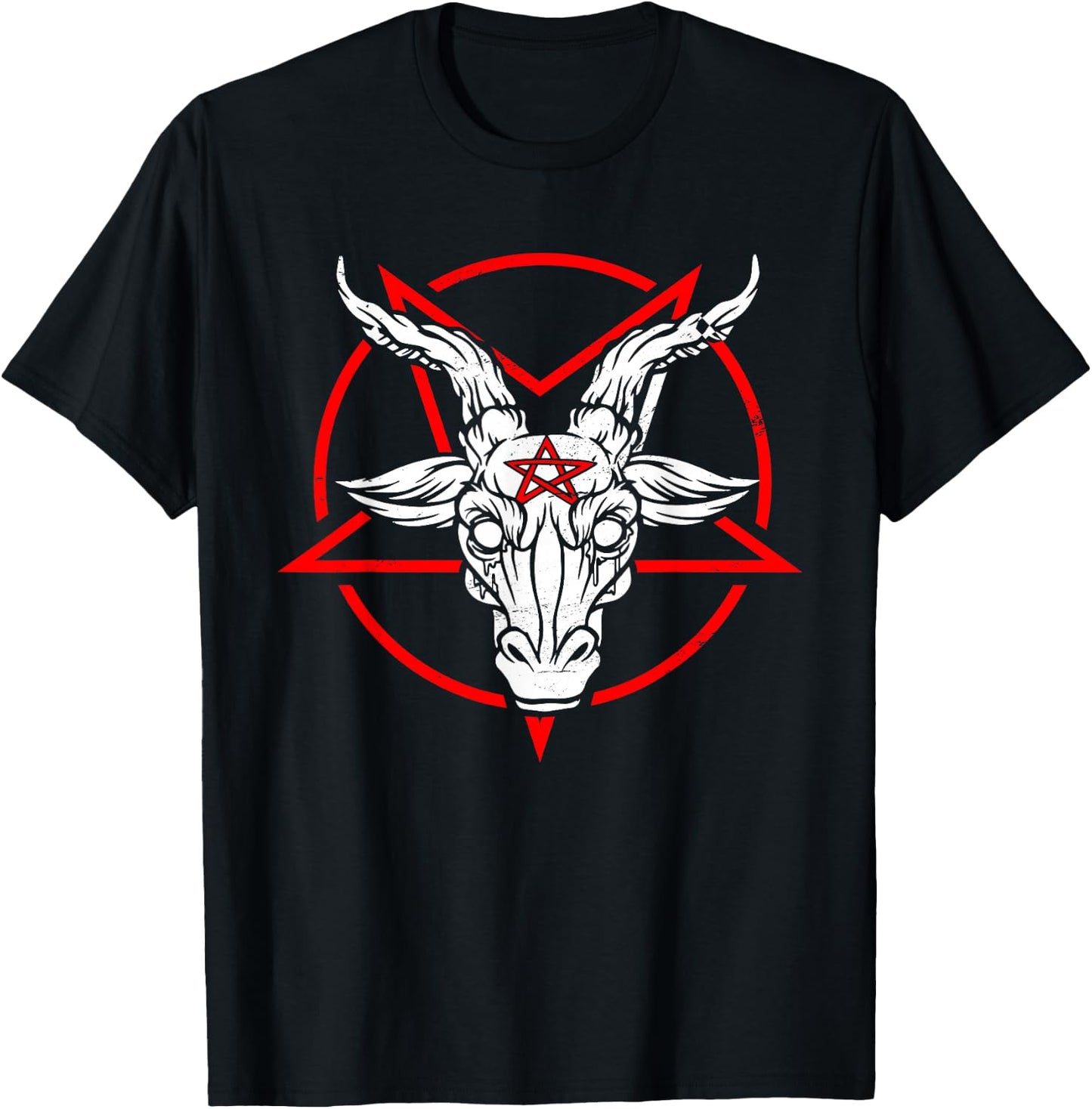 Antichrist Occult Satan Funny Satanic Goat Pentagram Atheist T-Shirt - T-Shirt | Black