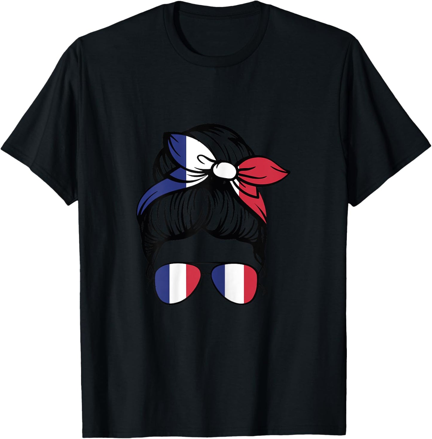 French Girl France French Girl Women French Flag , white, Female X-Small T-Shirt - T-Shirt | Black