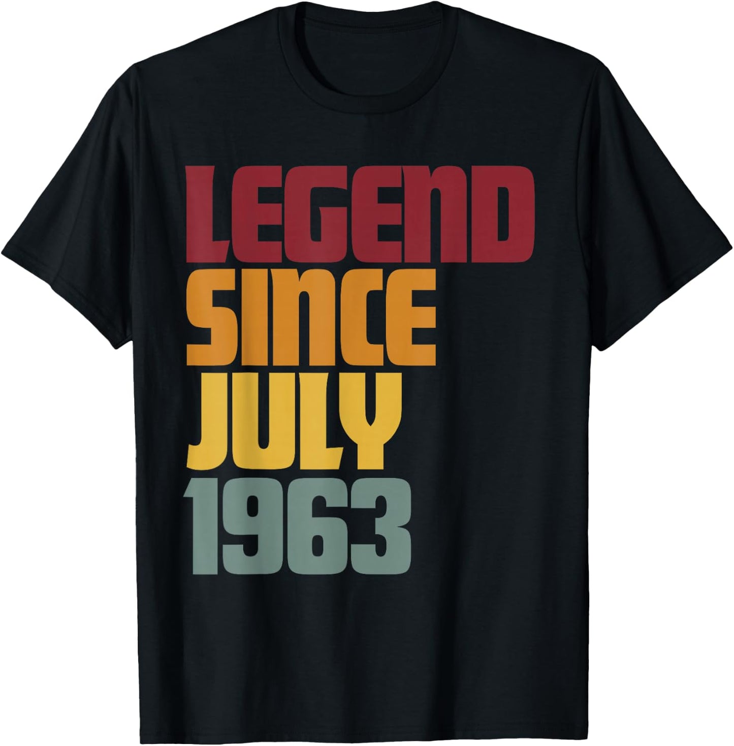 Legend Since July 1963 63rd Birthday - Vintage T-Shirt - T-Shirt | Black