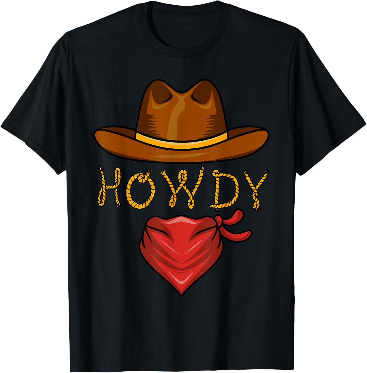 Howdy Rodeo Western Country Southern Cowboy Cowgirl Men's Boys , black, S T-Shirt - T-Shirt | Black