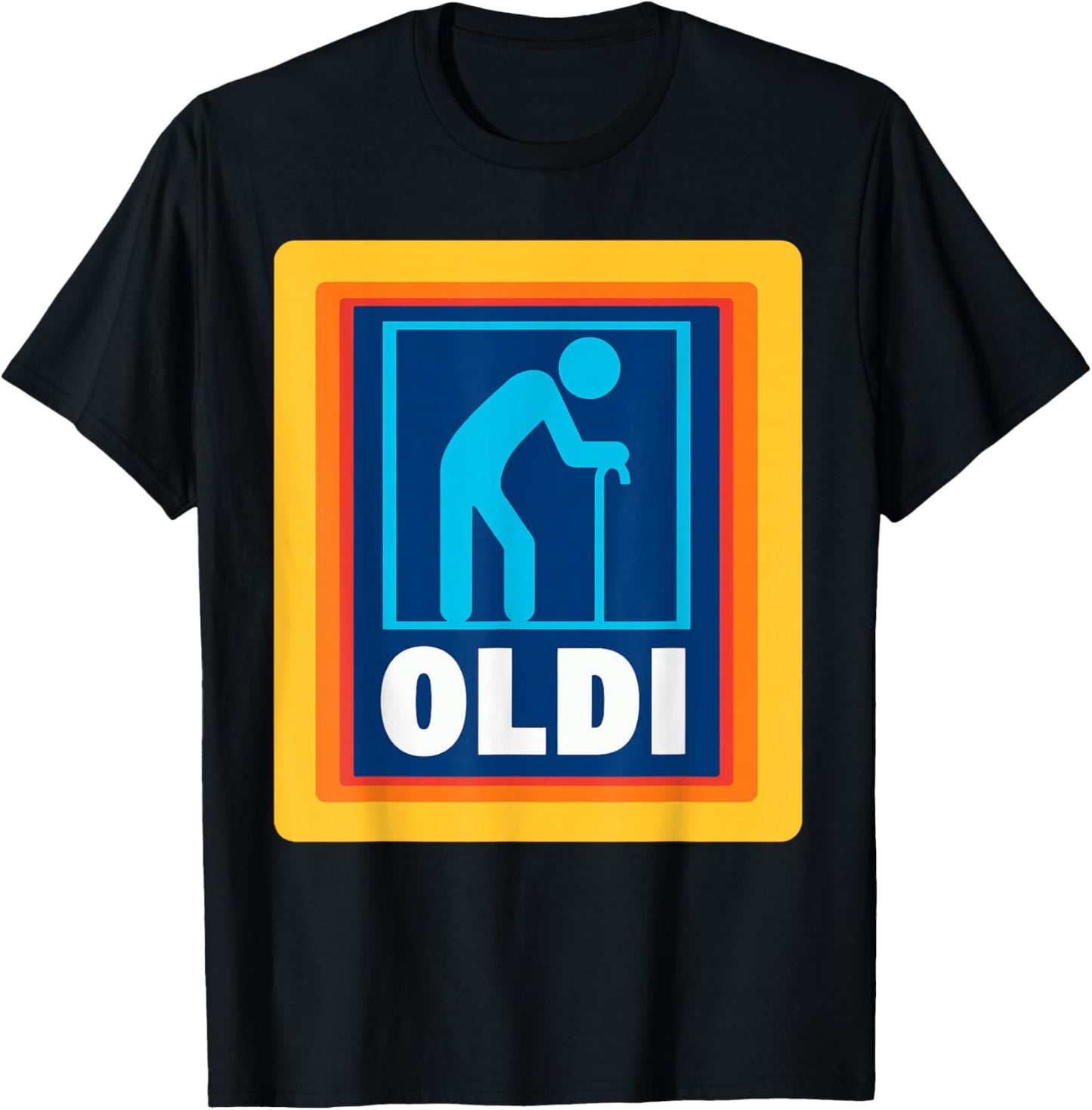 Funny OLDI Shirt - - Black - Short Sleeve - - S - Crew Collar - Graphic Design - Classic Plain Cotton - Gifts for Various Occasions T-Shirt - T-Shirt | Black