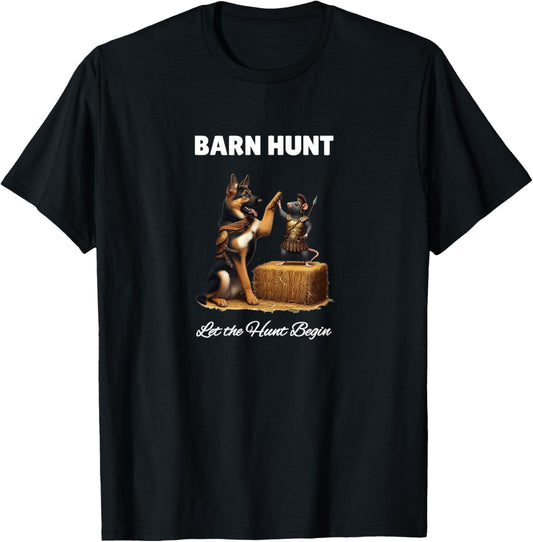 Barn Hunt Lover - cute warrior Rat and German Shepherd dog T-Shirt - T-Shirt | Black