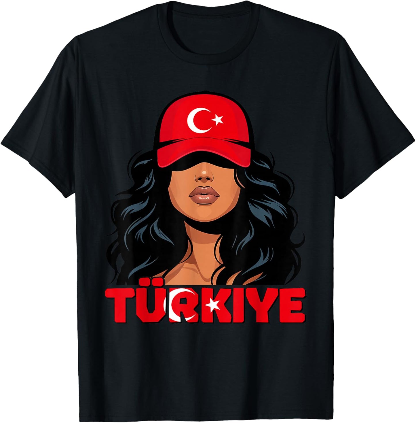 Turkish Girl Türkiye Turkish Flag Turkey Türk Kizi Women T-Shirt - T-Shirt | Black